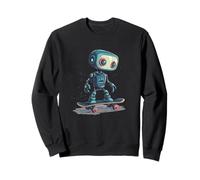 Carino Skater Robot con Skateboard Felpa