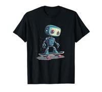 Carino Skater Robot con Skateboard Maglietta