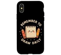 Carino Sketchpad "Remember to Draw Daily" Custodia per iPhone X/XS