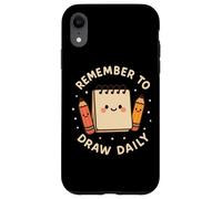 Carino Sketchpad "Remember to Draw Daily" Custodia per iPhone XR
