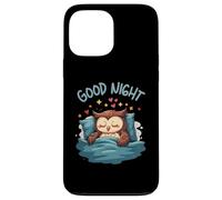 Carino Sleepy Owl Buona Notte Bedtime Illustrazione Custodia per iPhone 13 Pro Max