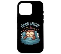 Carino Sleepy Owl Buona Notte Bedtime Illustrazione Custodia per iPhone 16 Pro