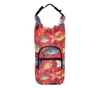 Carino Snapper Fish Red Water Bottle Sling per camminare Zaino con coulisse facile da trasportare con porta bottiglia d'acqua Supporto per bottiglia d'acqua Escursionismo Adatto per bottiglie da 20/24