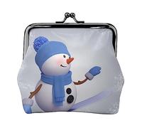 Carino Snowboard Pupazzo di neve Portamonete Bacio Blocco Cambiare Borsa in Pelle Piccolo Sacchetto Del Cambiamento Delle Donne Borsa per Regali, Nero, Taglia Un, Nero , Taglia unica, alla moda