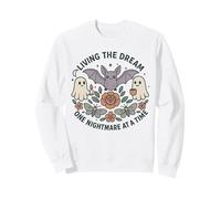 Carino spettrale Fantasmi Pipistrelli falene Floreale retrò Living The Dream Felpa