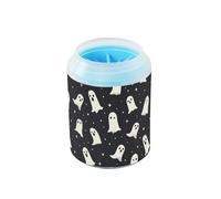 Carino spettrale fantasmi Starry Halloween riutilizzabile Pet Foot Cleaner con morbida spazzola massaggiante Piedi Forniture per la toelettatura per cani e gatti di piccola taglia media