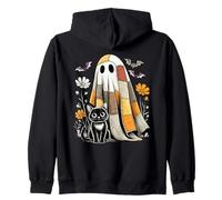 Carino Spooky Patchwork Floreale Fantasma Boo Costume di Halloween Felpa con Cappuccio