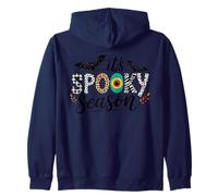 Carino Spooky Season - Leopard Plaid Zebra Print Halloween Felpa con Cappuccio