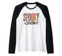 Carino Spooky Stagione - Retro Bats Ghost Pumpkin Fall Vibes Maglia con Maniche Raglan