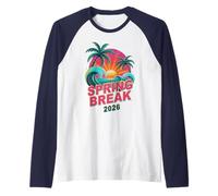 Carino Spring Break 2026 Vacanza Viaggio Surf Spiaggia Maglia con Maniche Raglan