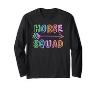 Carino Squadra Cavallo Insegnante Gallop Crew Cowgirl Ranch Squad Maglia a Manica