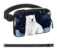 Carino Star Polar Bear Pattern-1726 - Marsupio a tracolla per uomini e donne, borsa da cintura per viaggi, casual, passeggiate, corsa, escursionismo, ciclismo, multicolore, 4 x 23 x 15 cm,