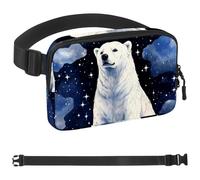 Carino Star Polar Bear Pattern-1729 - Marsupio a tracolla per uomini e donne, borsa da cintura per viaggi, casual, passeggiate, corsa, escursionismo, ciclismo, multicolore, 4 x 23 x 15 cm,