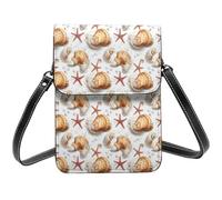 Carino Stella Marina Conch Stampa Piccola Crossbody Borse per le Donne, Piccole Borse In Pelle Cellulare Cross Body Bag