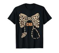 Carino stetoscopio Leopardo Coquette Bow CNA Certified Nursing Maglietta