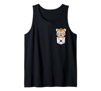 Carino Sud Coreano Tiger Cub in Tasca con Occhiali da Sole Canotta