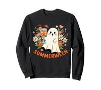 Carino Summerween Fantasma Bevanda & Fiori Halloween Donne Ragazze Felpa