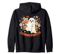 Carino Summerween Fantasma Bevanda & Fiori Halloween Donne Ragazze Felpa con Cappuccio