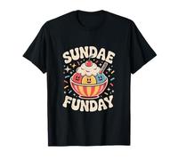 Carino Sundae Funday Ice Cream Bowl Cartoon Design Maglietta