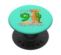Carino suricato 9 ° compleanno nel mio deserto divertente di 9 anni PopSockets PopGrip Adesivo
