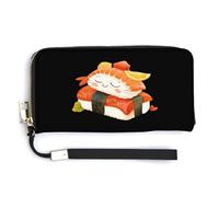 Carino Sushi che dorme cibo giapponese da donna portafoglio da polso in pelle lunga borsa porta carte di credito pochette borsetta, Stile:, 20.0*10.5cm