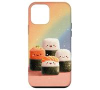 Carino Sushi Design Happy Kawaii Sushi Roll Anime Rainbow Custodia per iPhone 12 mini