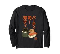 Carino Sushi Party Gatti e Cani Anime Japanese Food Design Maglia a Manica