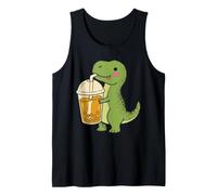 Carino T Rex Boba Cartoon Dinosaur Bubble Tea Snack Amante Canotta