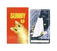 Carino Tarocchi Carte, 7 carte Orange Cat Deck, 10 x 6 cm Aiuto alla lettura di apprendimento, Ampia conoscenza della fortuna per uomini Feste Scoperta di sé Consapevolezza Vite passate Previsioni