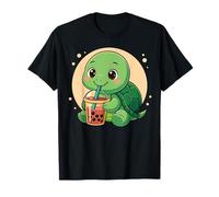Carino Tartaruga Kawaii Anime Bere Bubble Tea Ragazza Bambini Maglietta