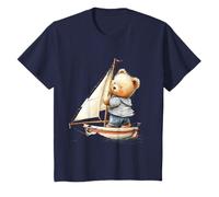 Carino Teddy Bear Boy Barca a Vela Ocean Adventure Nursery Maglietta