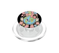 Carino Terra Giornata Pianeta Carattere Grafica Sorridente Globe PopSockets PopGrip per MagSafe