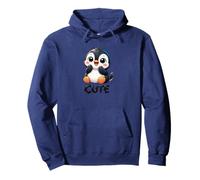 Carino Timido Cartoon Chibi Pinguino con Sorriso Felpa con Cappuccio
