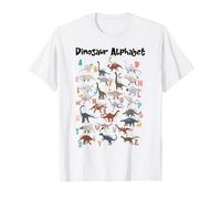 Carino Tipi Educativi Dinosauri Alfabeto A-Z ABC Dino bambini Maglietta