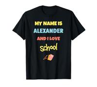 Carino Torna a Scuola Il Mio Nome è Alexander e Amo la Scuola Maglietta