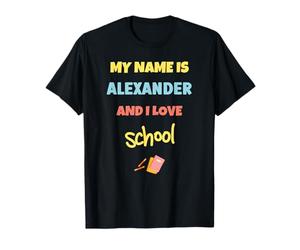 Carino Torna a Scuola Il Mio Nome è Alexander e Amo la Scuola Maglietta