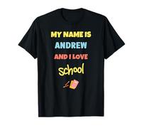 Carino Torna a Scuola Il Mio Nome è Andrew e Amo la Scuola Maglietta