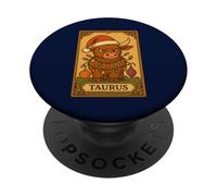 Carino Toro Natale Toro Retro Tarocchi Zodiaco Astrologia PopSockets PopGrip Adesivo
