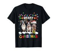 Carino Tre Cani Boston Terrier Natale per Donne Uomini Maglietta