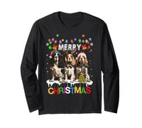 Carino Tre Cani Cocker Spaniel Natale per Donne Uomini Maglia a Manica