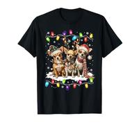 Carino Tre Chihuahua Natale Donne Uomini Cane Amore Maglietta