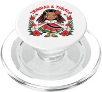 Carino Trinidad e Tobago ragazza con bandiera vestito per bambini PopSockets PopGrip per MagSafe