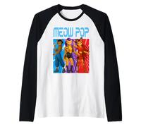Carino Trio Cat Warriors Parodia Retro Estetica Maglia con Maniche Raglan