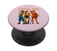 Carino Trio Cat Warriors Parodia Retro Estetica PopSockets PopGrip Adesivo