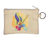 Carino Trippy Bass Chitarrista Donna Portachiavi Portamonete Beige