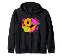 Carino Tropical Fruit Fusion Summer Splash Casual Felpa con Cappuccio