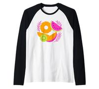 Carino Tropical Fruit Fusion Summer Splash Casual Maglia con Maniche Raglan