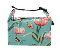 Carino Tulipani Teal Donne Borse Pranzo Isolato Donna Food Bag per Parco Divertimenti