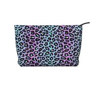 Carino Turchese Chiusura Cerniera Corduroy Makeup Bag Multifunzionale Organizer 22x7x17cm per Viaggi Campeggio Vacanza Fitness, Nero , Taglia unica