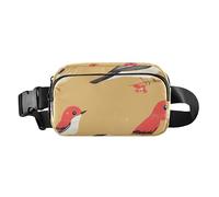Carino Uccelli Oro Elegante Marsupio per Donne Uomini Impermeabile Sling Bag Travel Essential con Cinghia Regolabile per Viaggi Vacanze Corsa, Carino Uccelli, 1 size